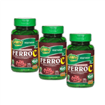 Kit 3 Ferro com Vitamina C Unilife 60 Cápsulas