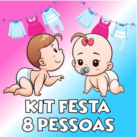 Ficha técnica e caractérísticas do produto Kit Festa 8 Pessoas - Chá de Bebê
