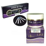 Ficha técnica e caractérísticas do produto Kit Fibra Vidro 100Un + Gel Pink 33G Lu2 Piubella