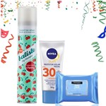 Ficha técnica e caractérísticas do produto Kit Folia Mulher: Shampoo Seco + Lenço Demaquilante + Protetor Solar Facial - Batiste