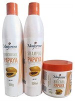 Kit Fortalecedor Papaya 500ml Maycrene (Shamp + Cond + Másc)