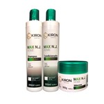 Kit Fortalecimento Shampoo + Condicionador + Máscara Kiron Cosméticos Max N.J. 3x300ml