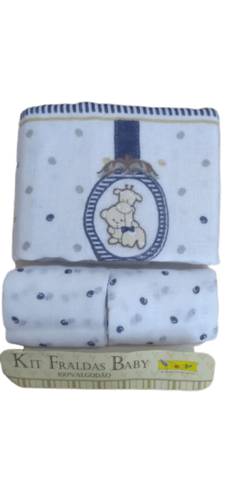 Ficha técnica e caractérísticas do produto Kit Fralda Baby Camafeu Azul