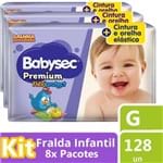 Ficha técnica e caractérísticas do produto Kit Fralda Babysec Galinha Pintadinha Premium G 128 Unidades