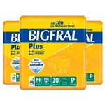 Ficha técnica e caractérísticas do produto Kit Fralda Geriátrica Bigfral Plus Pequena 30 Unidades