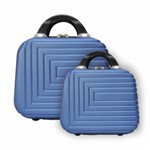 Ficha técnica e caractérísticas do produto Kit 2 Frasqueira Viagem Pequena e Média ABS Azul Bc01 - Hinza