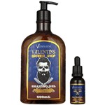 Kit Gel Shaving 500ml e Óleo Pós Barba 30ml Valentins Barber Shop - Vitaflayne