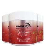 Kit 3 Gelatina Nutritiva Hidratante Capilar Repositora de Colágeno Paiolla – 500g