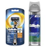 Kit Gillette Aparelho Fusion Proglide Flexball + 2 Cargas + Gel Barbeador Séries Hidratante 200ml