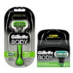 Ficha técnica e caractérísticas do produto Kit Gillette Body Aparelho Barbeador 1 Unidade + Carga 4 Unidades