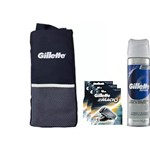 Kit Gillette Sensitive: Espuma 245g + 3 Cargas Mach3 C/ 4 + Porta Chuteira