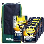 Ficha técnica e caractérísticas do produto Kit Gillette Fusion Proshield Aparelho + 12 Cargas + Porta Chuteira