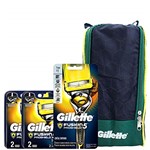 Ficha técnica e caractérísticas do produto Kit Gillette Fusion Proshield Apelho + Carga com 4 Unidades + Porta Chuteira