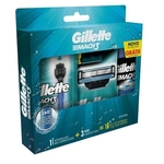 Kit Gillette Mach3 Acqua-Grip 1 aparelho,3 cartuchos e gel de barbear 72ml