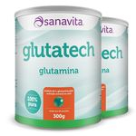 Ficha técnica e caractérísticas do produto Kit 2 Glutatech Glutamina 300g Sanavita