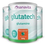 Ficha técnica e caractérísticas do produto Kit 3 Glutatech Glutamina Sanavita 300g