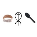Ficha técnica e caractérísticas do produto Kit Hair Grip Bege + Escova + Suporte Para Peruca Front