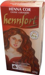 Ficha técnica e caractérísticas do produto Kit 2 Henna Hennfort em Creme 60g - Castanho