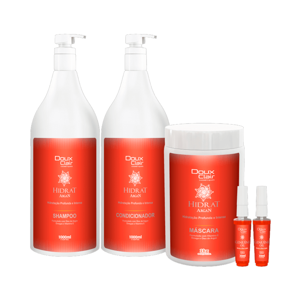 Ficha técnica e caractérísticas do produto Kit Hidratação Profunda Professional Doux Clair Argan Shampoo + Condicionador + Máscara + Óleo