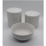 Kit Higiene Bebe em Porcelana Branca 3 Peças