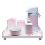 Ficha técnica e caractérísticas do produto Kit Higiene Clean Acrílico Rosa Quarto Bebê Infantil Menina