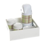 Ficha técnica e caractérísticas do produto Kit Higiene com Porcelanas e Capa Bandeja Lisa Quarto Bebê Menino
