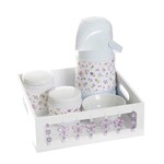 Ficha técnica e caractérísticas do produto Kit Higiene com Porcelanas e Capa Borboleta Lilás Quarto Bebê Menina