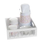 Ficha técnica e caractérísticas do produto Kit Higiene com Porcelanas e Capa Borboleta Transparente Quarto Bebê Menina