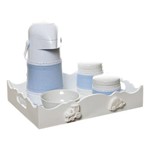 Ficha técnica e caractérísticas do produto Kit Higiene com Porcelanas e Capa Meios de Transporte Quarto Bebê Menino