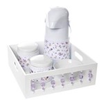 Ficha técnica e caractérísticas do produto Kit Higiene com Porcelanas e Capa Pedra Lilás Quarto Bebê Infantil Menina