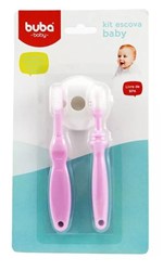 Kit Higiene Oral Massageador Bebê Rosa Buba - Buba Toys