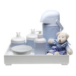 Ficha técnica e caractérísticas do produto Kit Higiene Toys Claro Urso Azul Quarto Bebê Infantil Menino