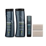 Ficha técnica e caractérísticas do produto Kit Homem Shampoos 2 Anti Caspa + Fluído Anti-idade com FPS 30 + Sabonetes Vegetais