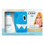 Ficha técnica e caractérísticas do produto Kit Hora do Banho Dove Baby Sabonete Líquido Hidratação Enriquecida 400ml + Toalha de Banho Baby Tubarão