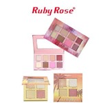 Kit Iluminadores Ruby Rose Suncet Highlighter + Cheekflush Lançamento