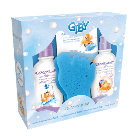 Ficha técnica e caractérísticas do produto Kit Infantil Giovanna Baby Giby a Hora do Banho Azul