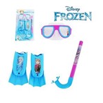 Ficha técnica e caractérísticas do produto Kit Infantil Máscara de Mergulho com Snorkel e Nadadeiras Frozen
