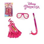 Ficha técnica e caractérísticas do produto Kit Infantil Máscara de Mergulho com Snorkel e Nadadeiras Princesas Disney