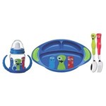 Ficha técnica e caractérísticas do produto Kit Infantil 3 Peças Monster Baby Azul 23799-198 Tramontina - AZUL ROYAL