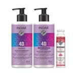 Ficha técnica e caractérísticas do produto Kit Inoar 4D Shampoo + Condicionador 400ml Grátis Ampola Flor de Lotus 45ml