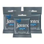 Ficha técnica e caractérísticas do produto Kit Jontex Preservativo Lubrificado Sensitive C/3 - 3 Unid.