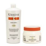 Ficha técnica e caractérísticas do produto Kit Kérastase Shampoo 1l + Masquintense Grossos 500g Nutritive Bain Satin 1