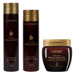Kit Keratin Healing Oil Shampoo e Condicionador Lustrous e Intensive Hair Masque Lanza 210 ml