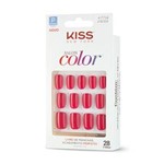 Ficha técnica e caractérísticas do produto Kit Kiss Unhas Postiças Salon Color Curto Angel - 28un.