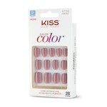 Ficha técnica e caractérísticas do produto Kit Kiss Unhas Postiças Salon Color Curto Beautiful - 28un.