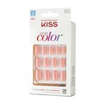 Ficha técnica e caractérísticas do produto Kit Kiss Unhas Postiças Salon Color Curto Bonita - 28un.