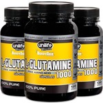Ficha técnica e caractérísticas do produto Kit - 3 L-Glutamina 100% pura Unilife 120 cápsulas