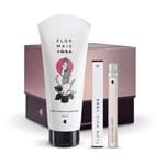 Ficha técnica e caractérísticas do produto Kit Flor Mais Rosa: Desodorante Colônia 10ml + Desodorante Loção Hidratante Corporal + Caixa Cubo G