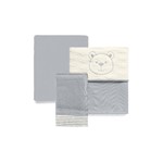 Ficha técnica e caractérísticas do produto Kit Lençol de Berço Little Bear Cinza - Hug