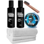 Ficha técnica e caractérísticas do produto Kit Lenhador Balm Shampoo Pomada Toalhas Usebarba